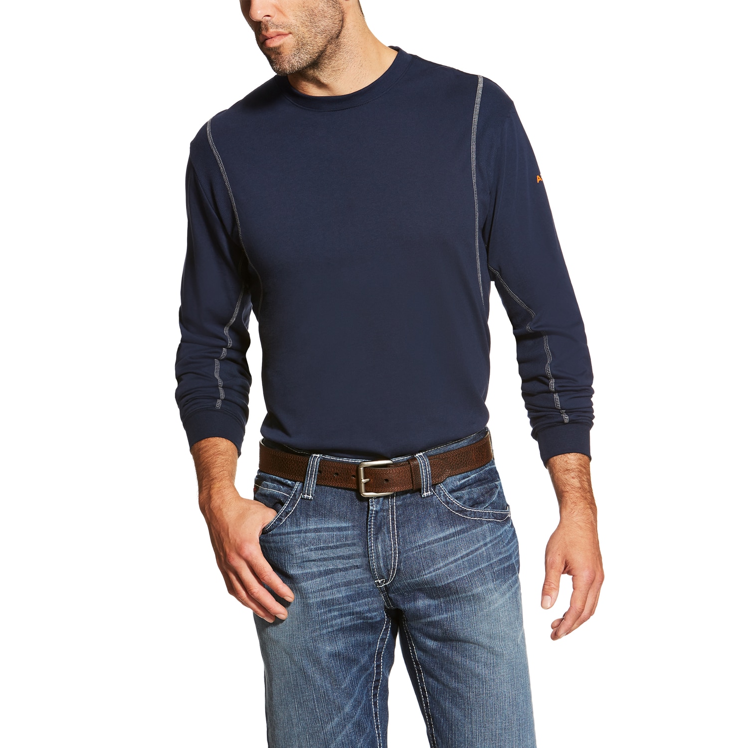 Ariat FR AC Crew T-Shirt in Navy